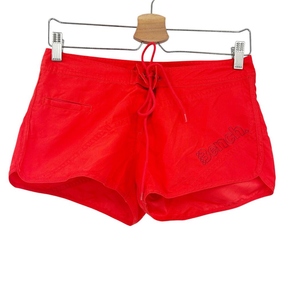Bench Womens Tie Waist Coastal Tropical Summer Surf Beach Swim Shorts Size S Red